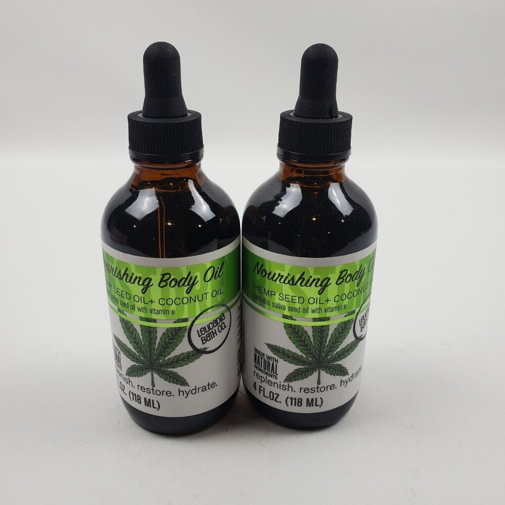 2X SJ Creations Leucadia Bath Co Hemp Seed + Coconut Oil Nourishing Body Oil 4oz